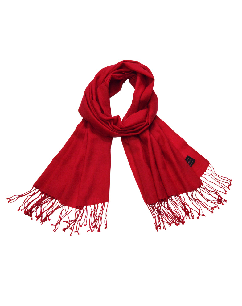 名媛紅色羊毛圍巾